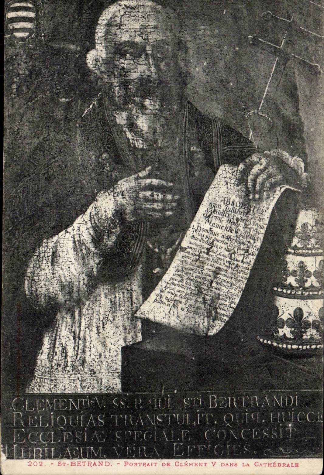 Saint-Bétrand — Portrait de Clément V dans la cathédrale — Éditeur CPAPHIL, n° 202