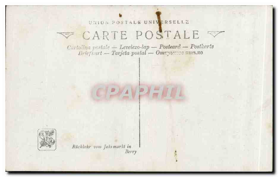 CPA Salon 1909 Mailland Retour de foire en Berry Vache — Verso