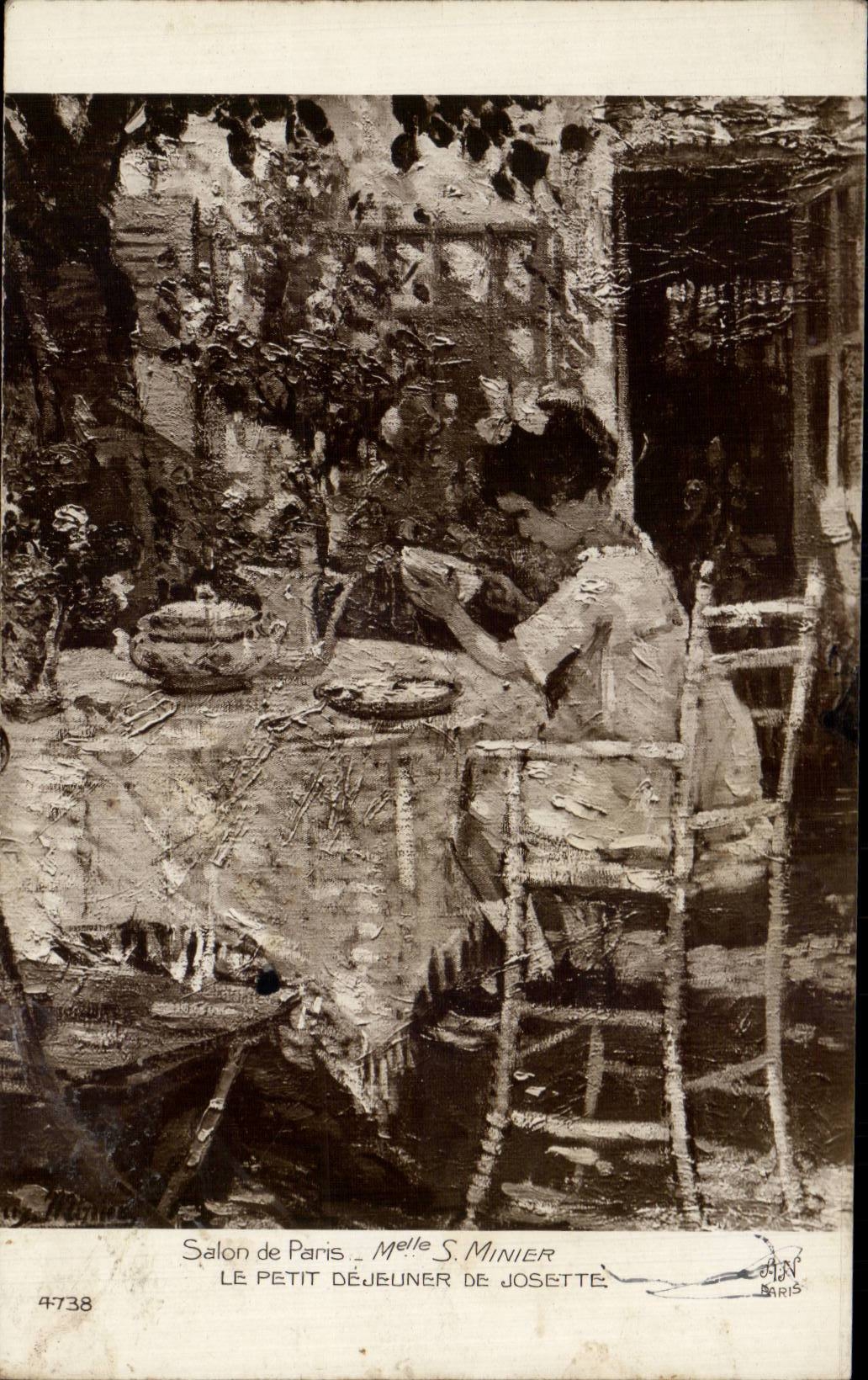 CPA Paris Salon Mlle Minier Le petit dejeuner de Josette Enfant