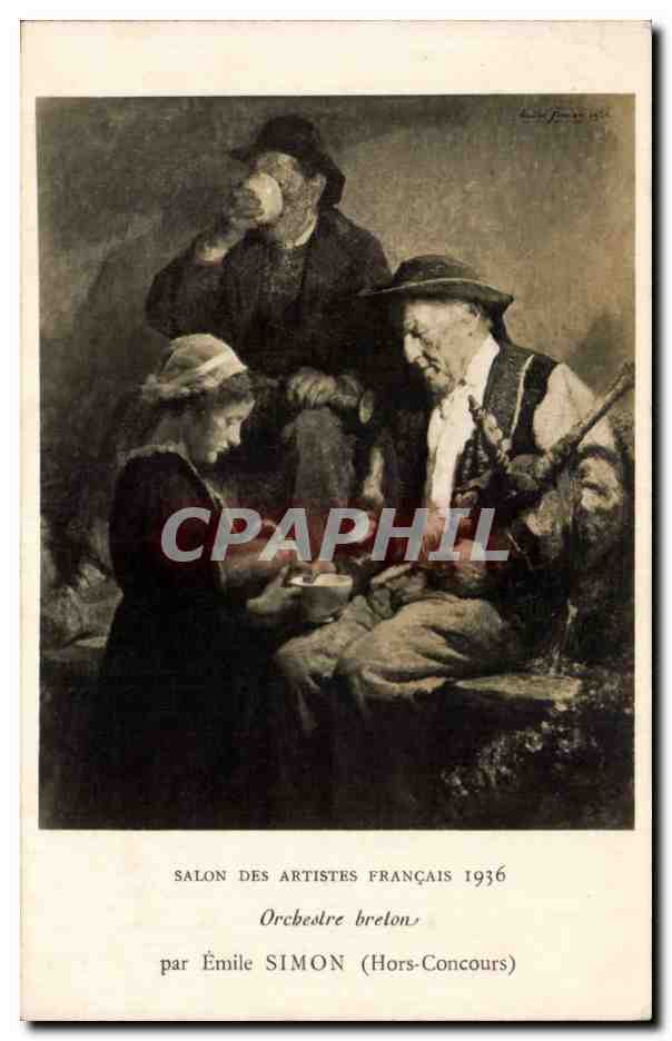 CPA Salon des artistes francais 1936 orchestre breton par Emile Simon 