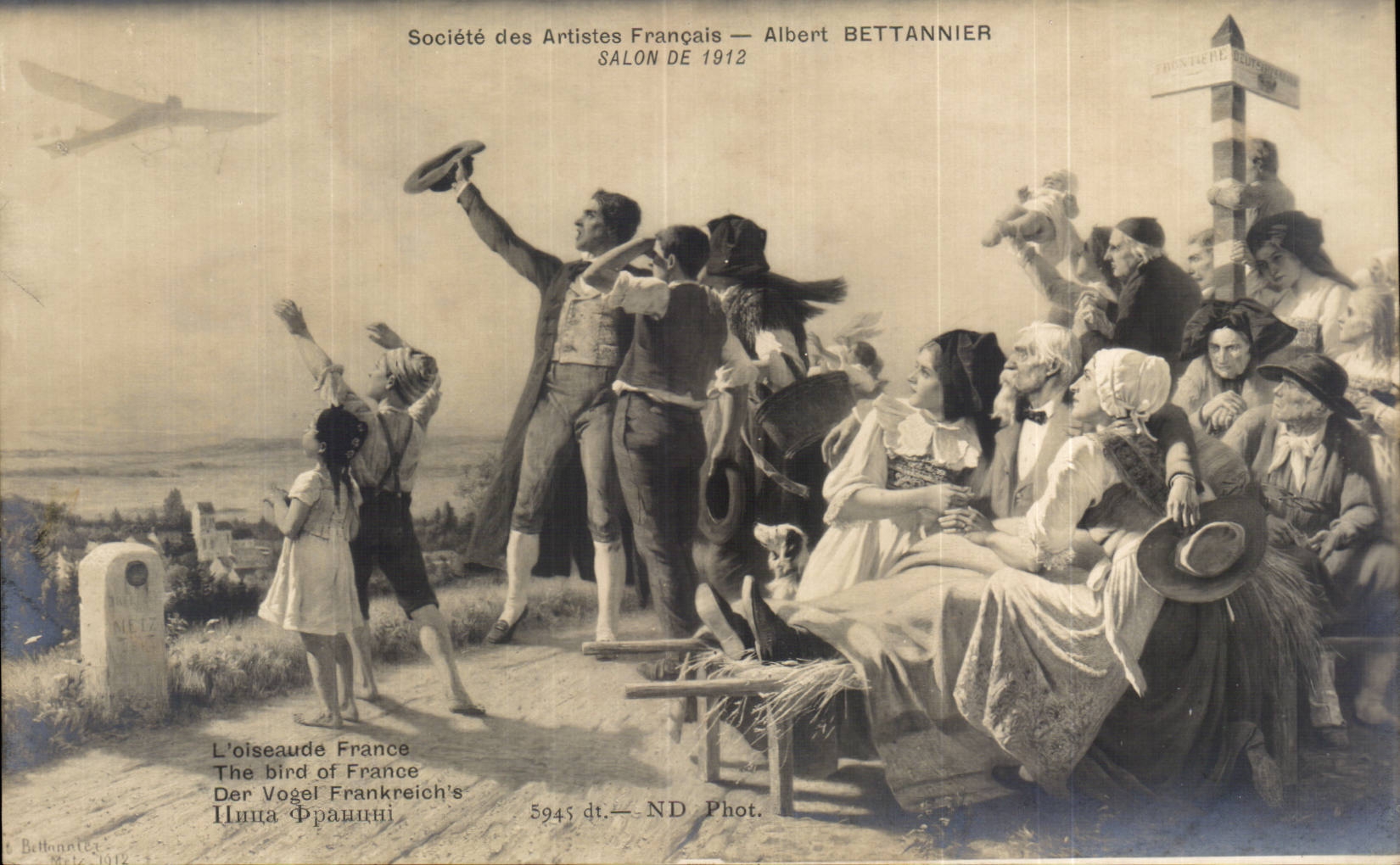CPA Albert Bettannier Salon de 1912 Avion L'oiseau de France Alsace