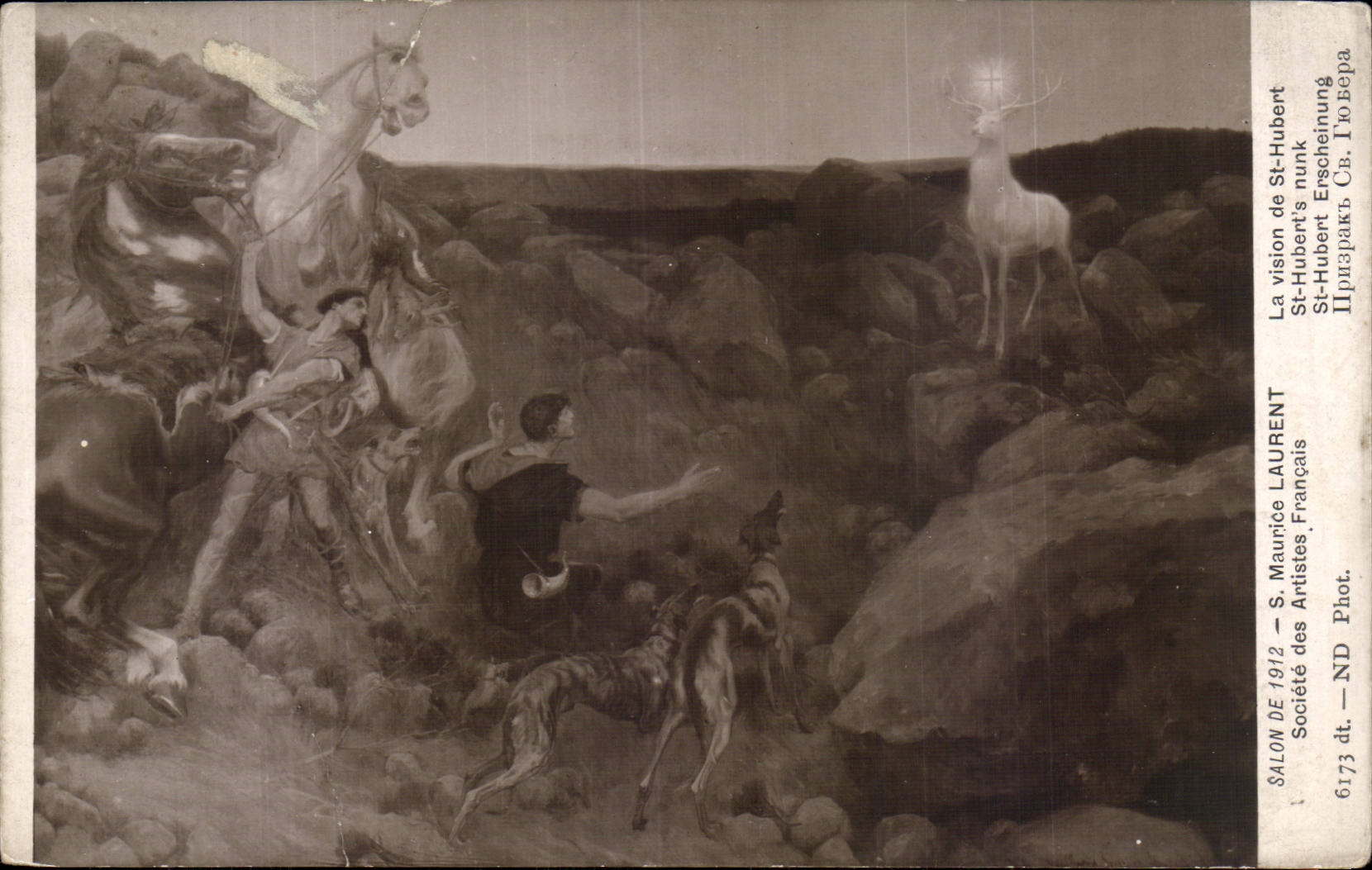 CPA Salon de 1912 Maurice laurent La vision de St Hubert