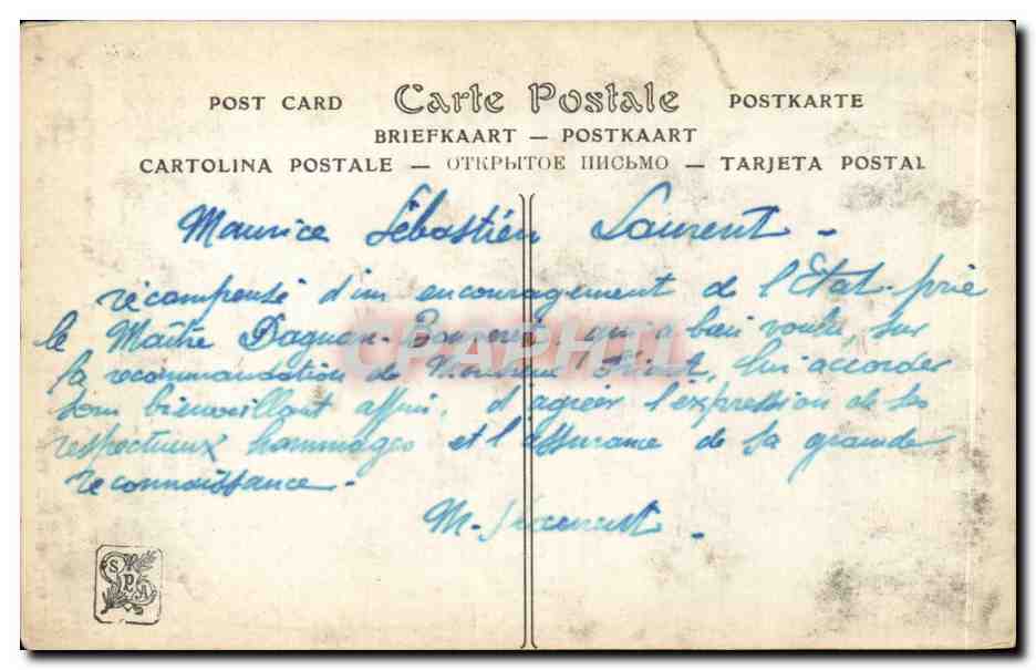 CPA Salon de 1912 Maurice laurent La vision de St Hubert — Rückseite