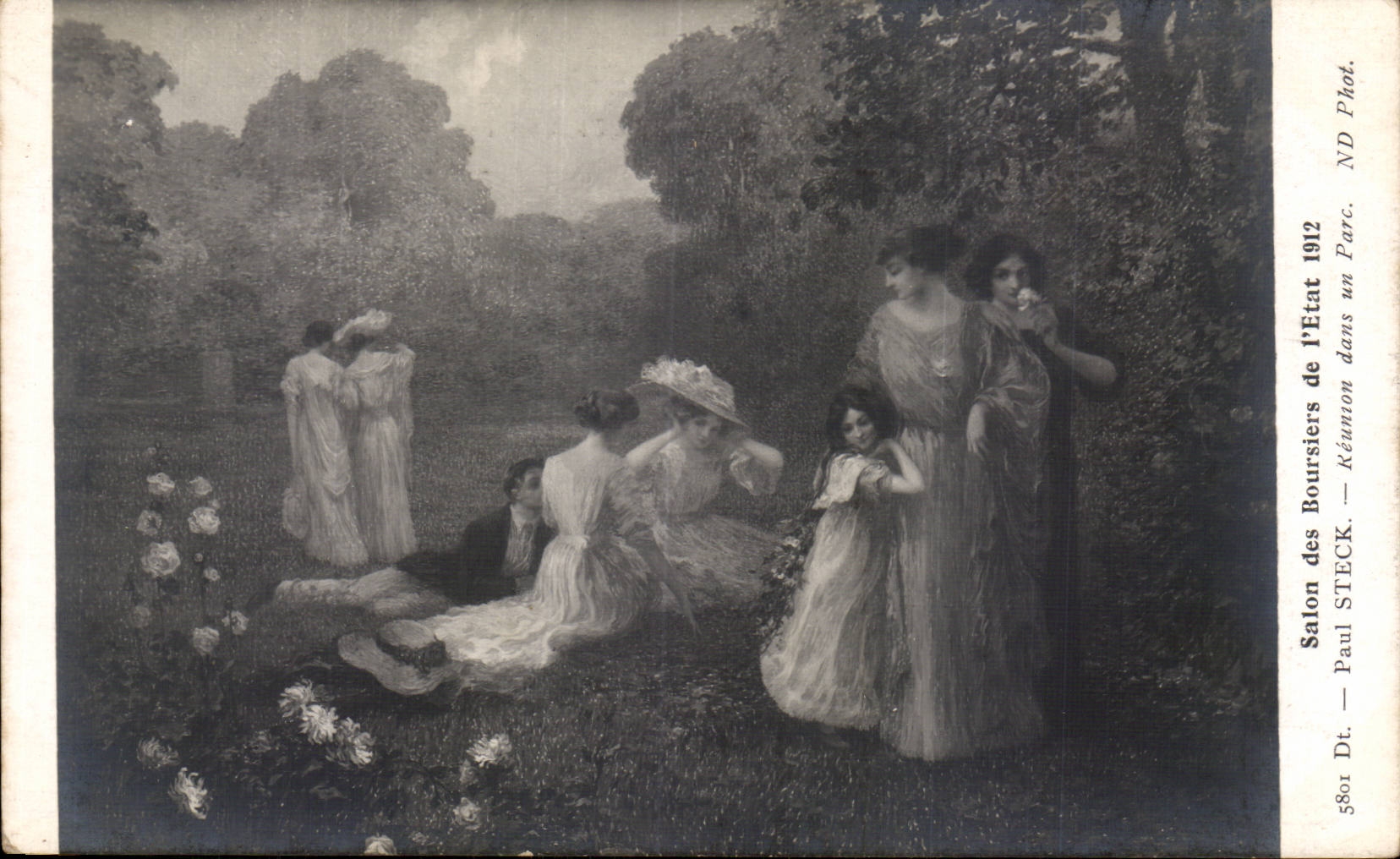 CPA Salon des boursiers de l'etat 1912 Paul Steck Reunion dans un parc