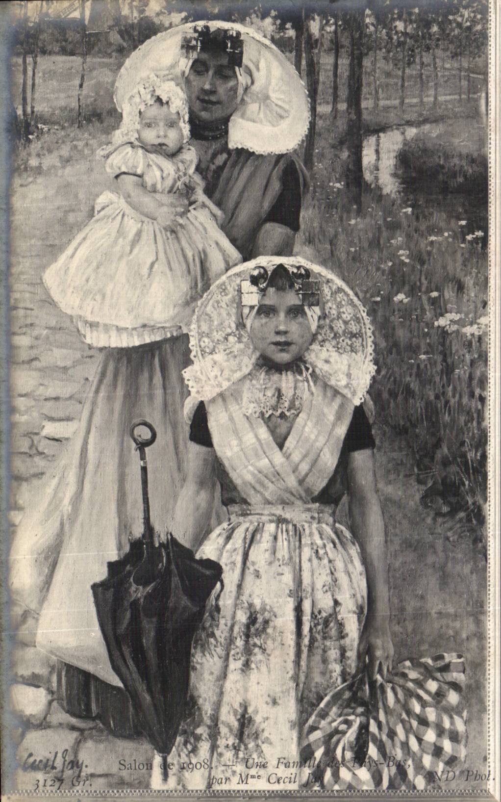 CPA Salon de 1908 Une famille des pays Bas par Cecile Jay Folklore