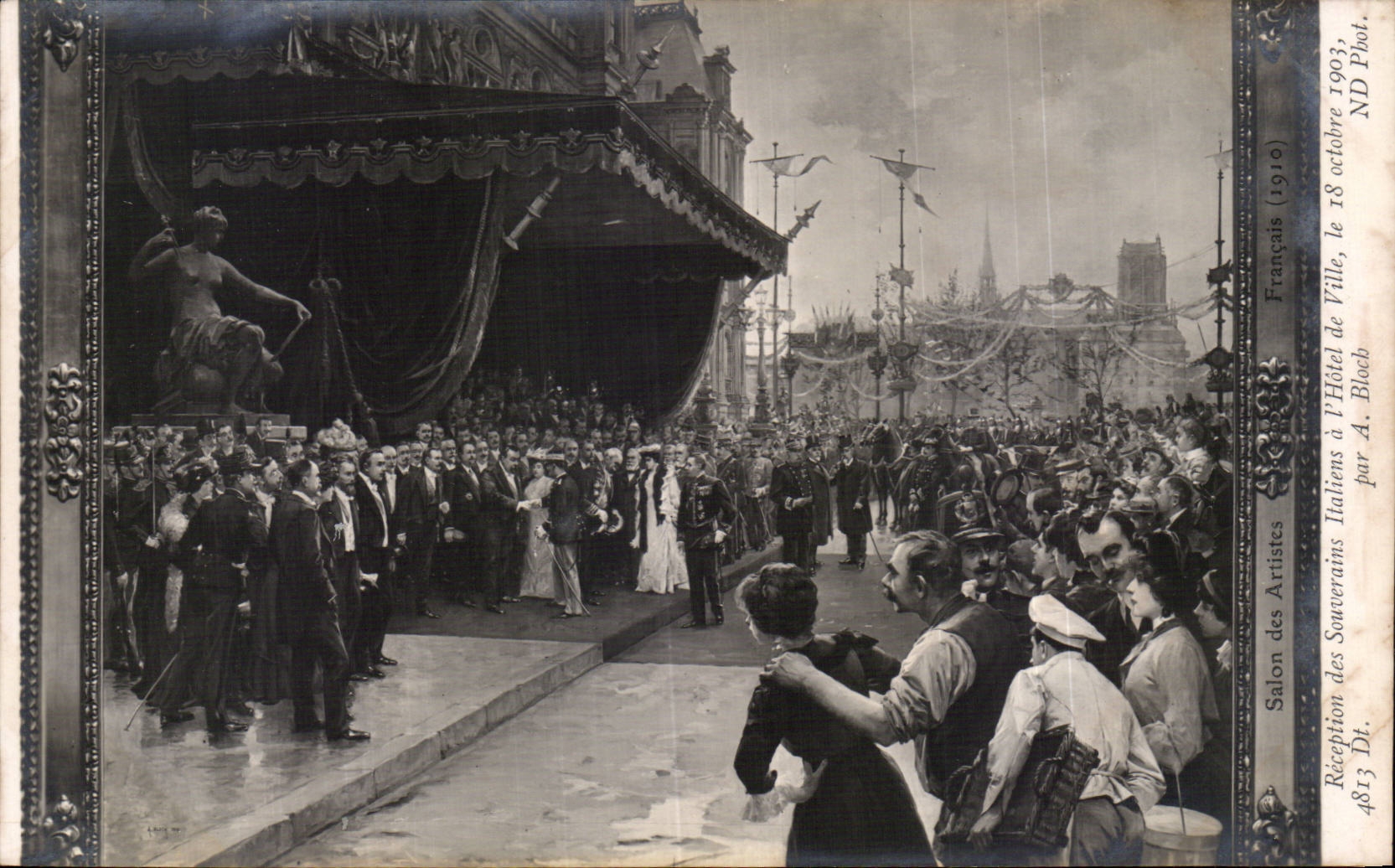 CPA Salon de 1910 Reception des souverains italiens a l'hotel de ville le 18 octobre 1903 par Bloch