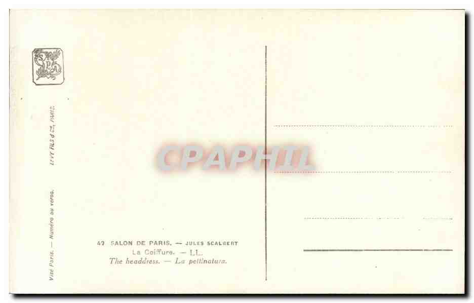CPA Fantaisie Salon de paris Jules Sclabert La coiffure coiffeur — Verso