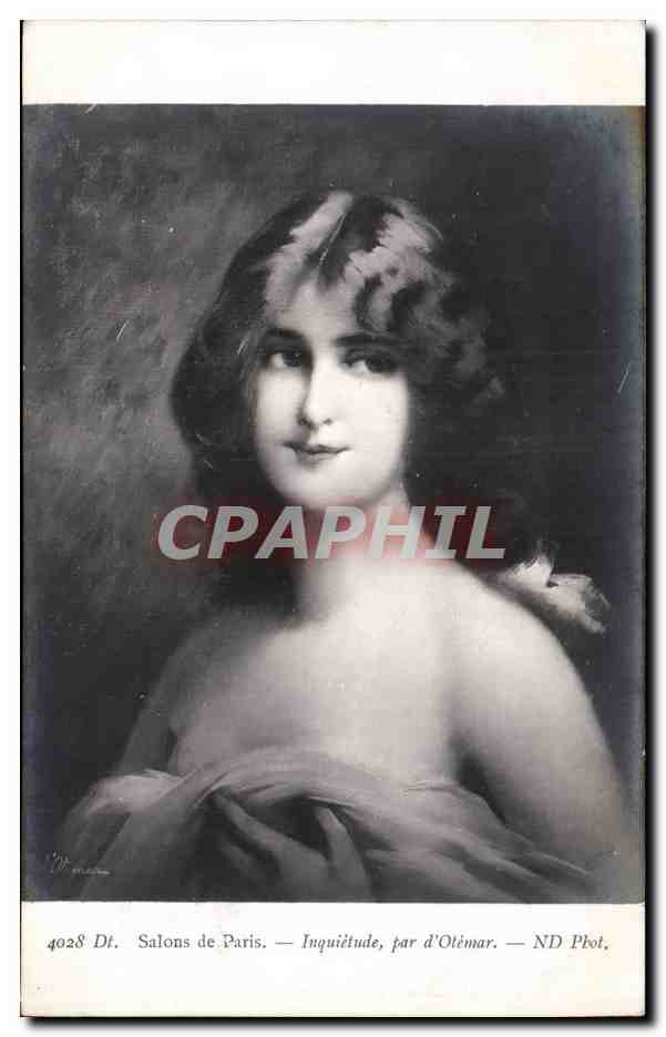 CPA Fantaisie Salon de Paris Inquietude par d'Otemar Femme