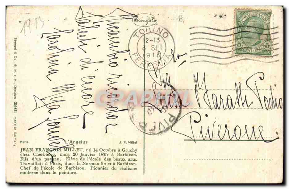 CPA Fantaisie Millet paysans — Rückseite