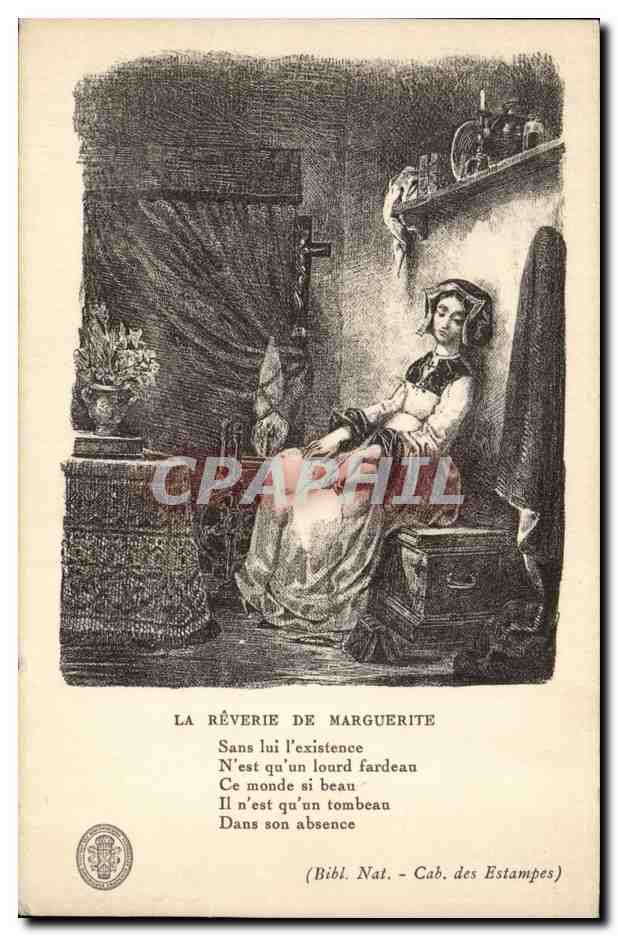 CPA Fantaisie La reverie de Marguerite 