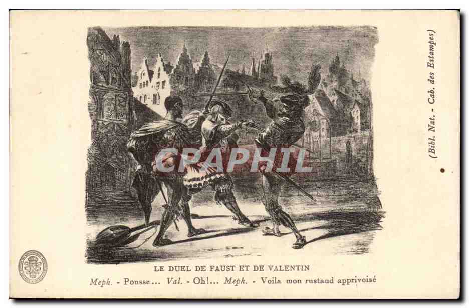CPA Fantaisie Le duel de Faust et de Valentin