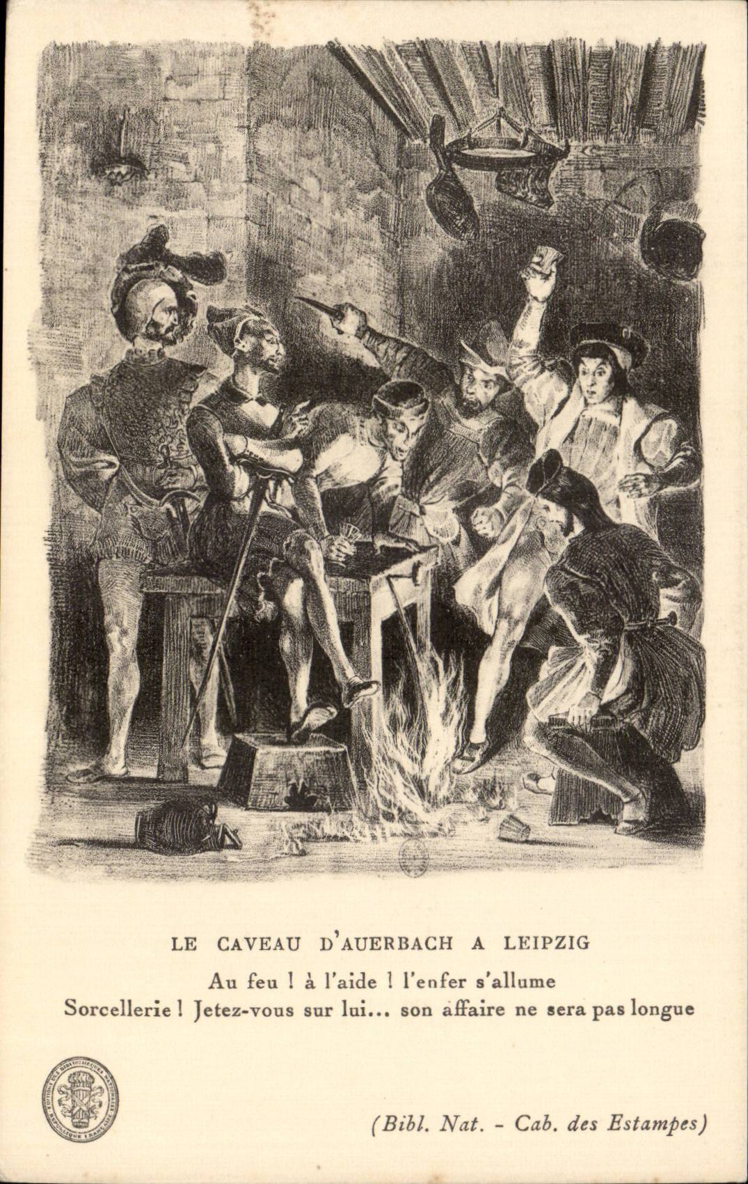 CPA Fantaisie Le caveau d'Auerbach a Leipzig Faust