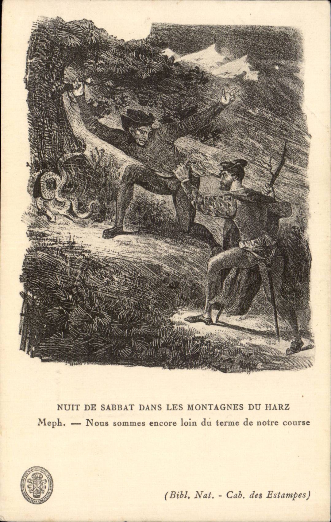 CPA Fantaisie Nuit de Sabat dans les montagnes du Harz Faust