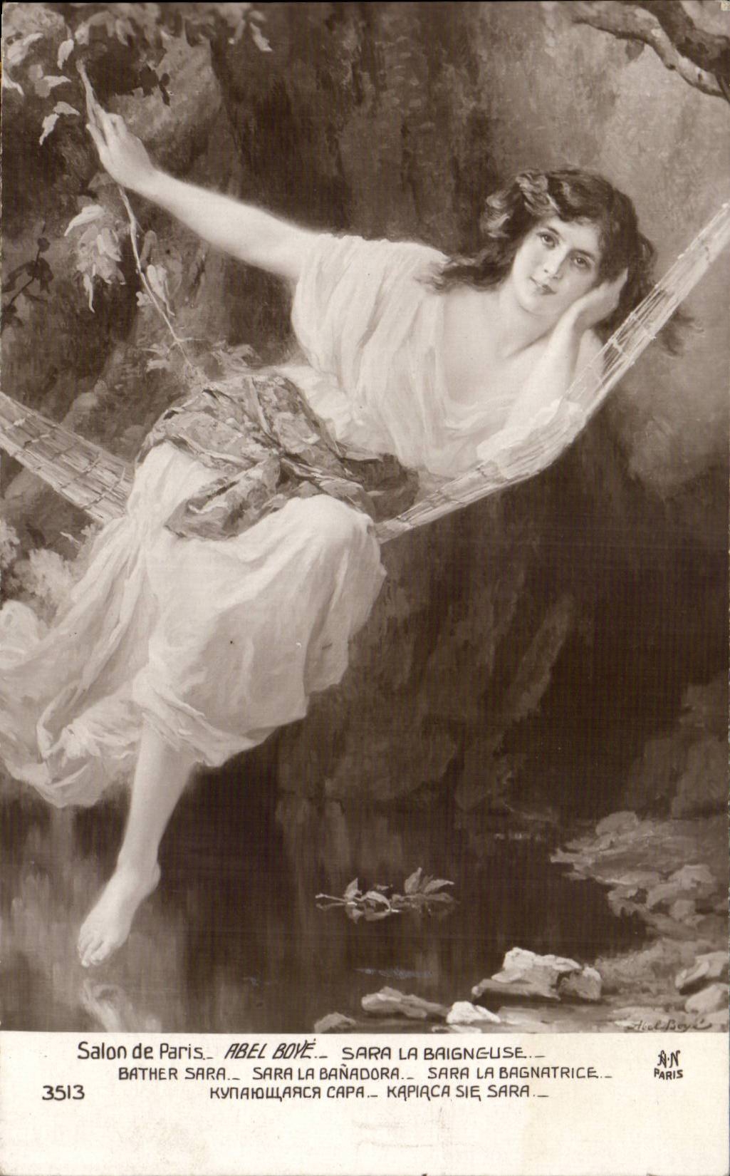 CPA Fantaisie Salon de Paris Abel Bove Sara la baigneuse