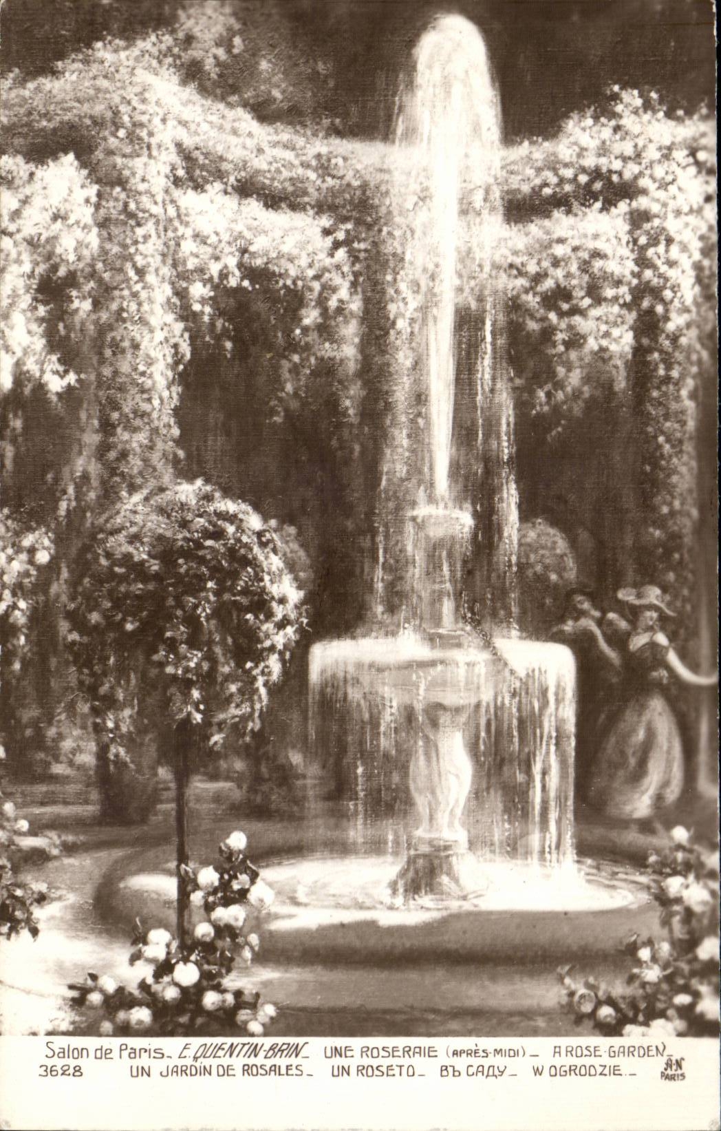 CPA Fantaisie Salon de Paris Quetin Brin Une roseraie