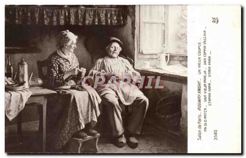 CPA Fantaisie Salon de Paris Ridgway knight Un vieux couple