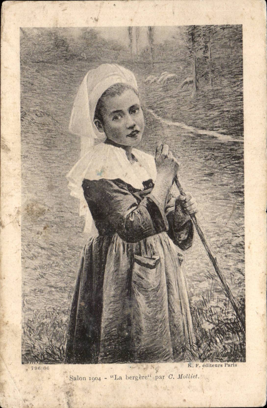 La bergère — Salon 1904 — par C. Molliet — éditeur K.F. Paris