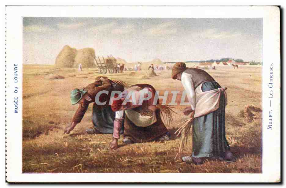 CPA Fantaisie Millet Musee du Louvre les glaneuses