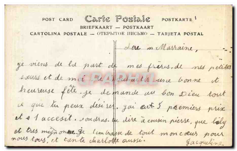 CPA Fantaisie Salon de 1912 Louise Saint Cathedrale de Chartres — Verso