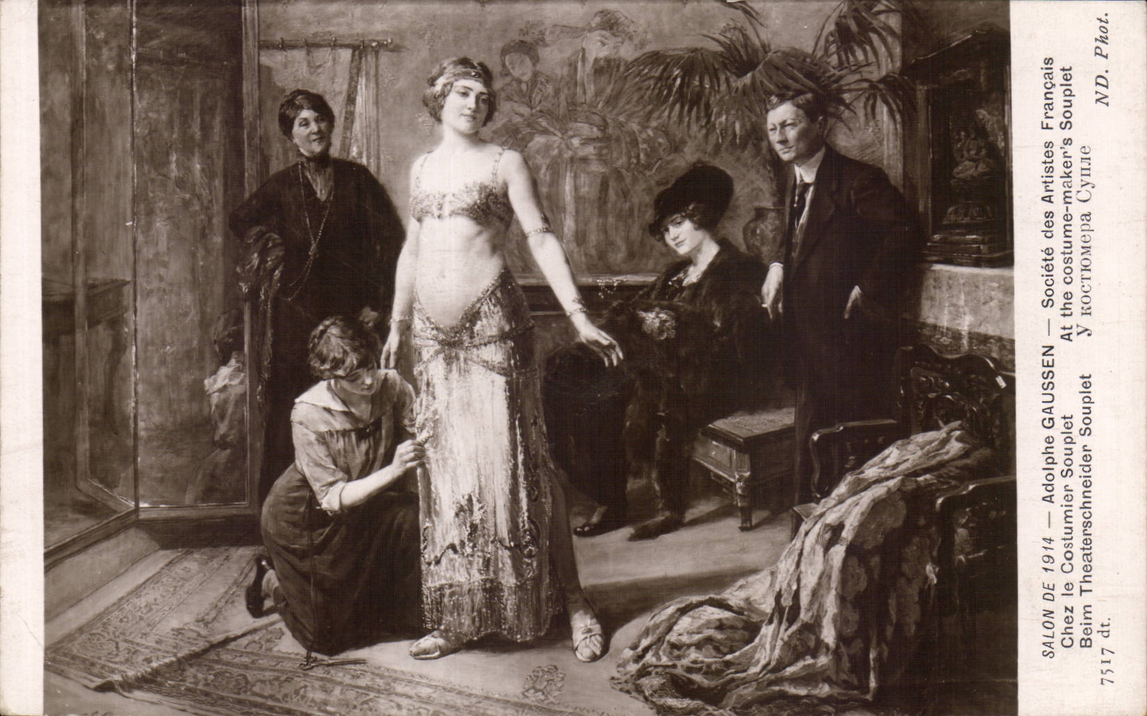 CPA Fantaisie Salon de 1914 dolphe Gaussen Chez le costumier Souplet