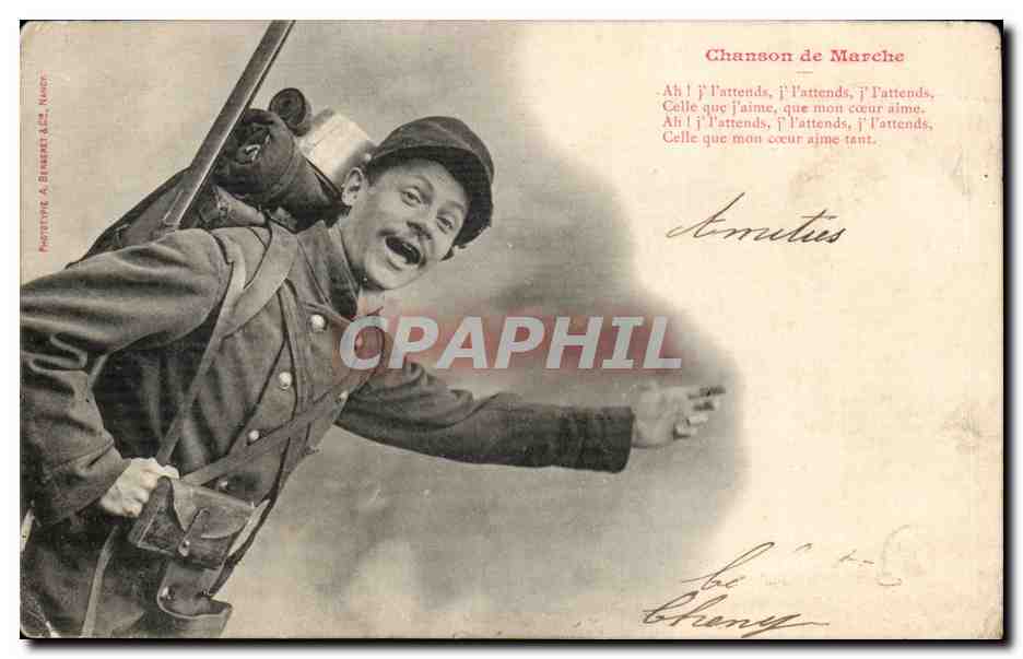 CPA Militaria Chanson de marche 