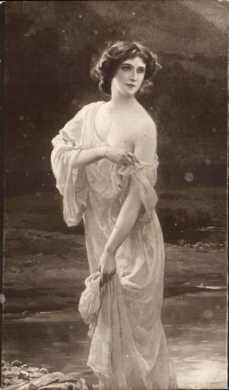 CPA Salon de Paris 1913 Boye Sur la rive Femme