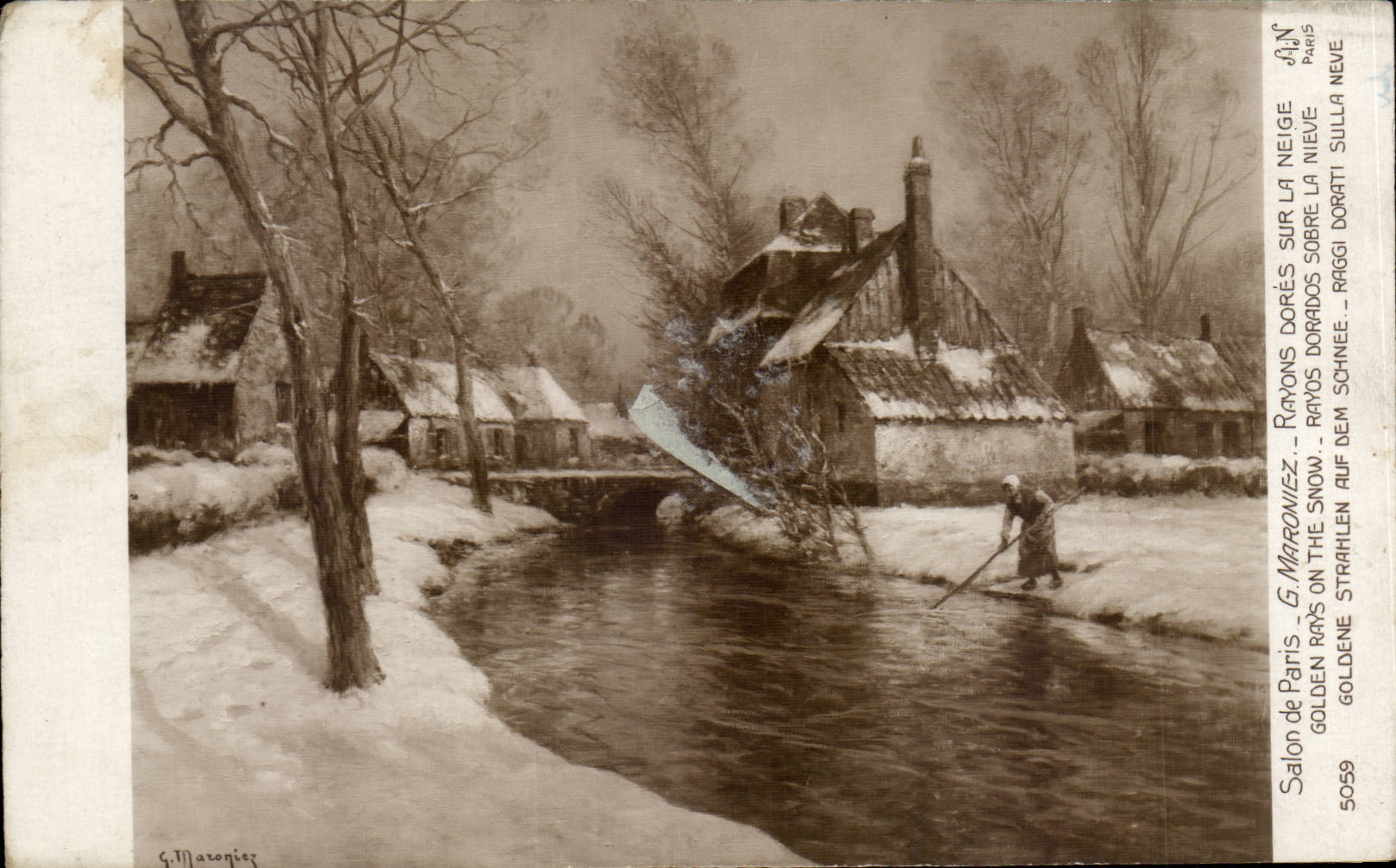 CPA Salon de Paris Maroniez Rayons dores sur la neige
