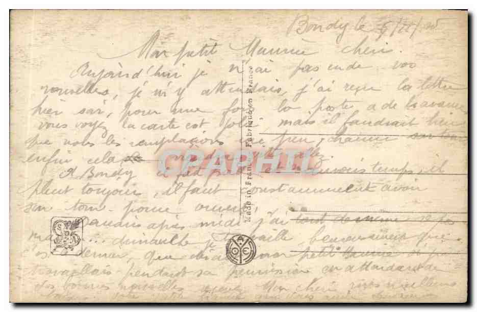 CPA Salon Matignon Nocturne — Verso