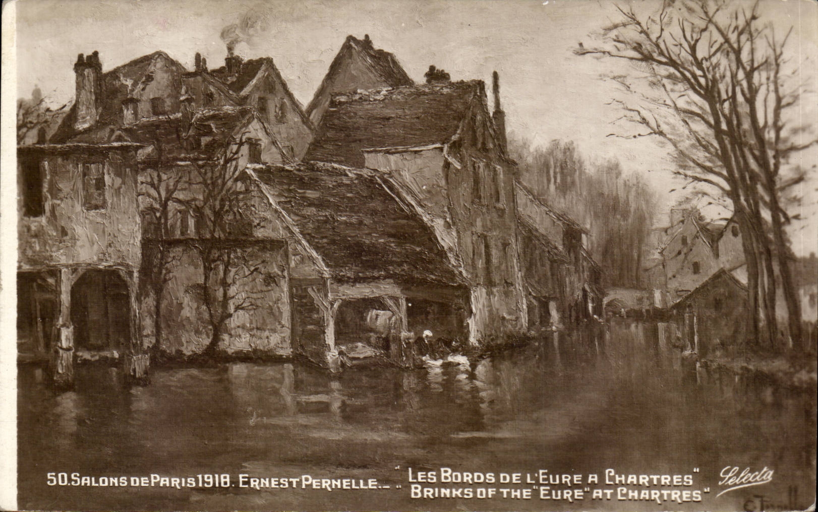 CPA Fantaisie Salons de Paris 1918 Ernest Pernelle Les bords de l'Eure a Chartres