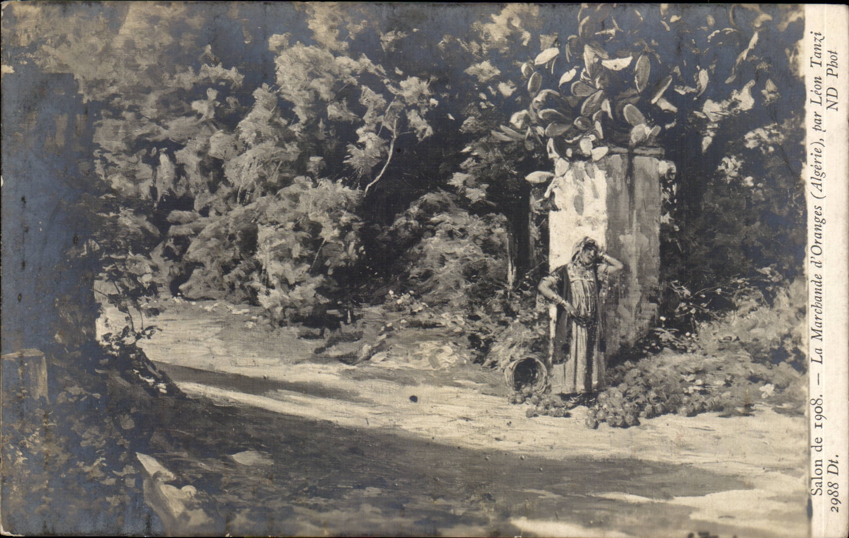 CPA Fantaisie Salon de 1908 La marchande d'oranges Algerie par Leon Tanzi