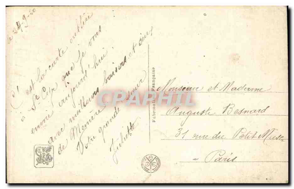 CPA Fantaisie Salon de Paris Guedy Sur la terrasse — Verso
