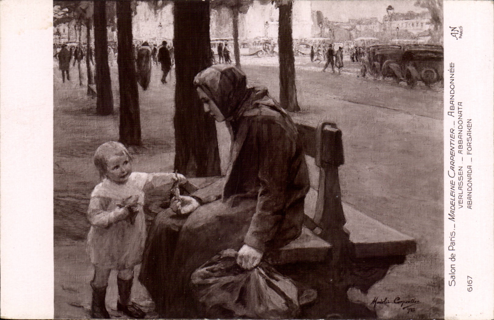 CPA Fantaisie Salon de Paris Madeleine Carpentier Abandonnee