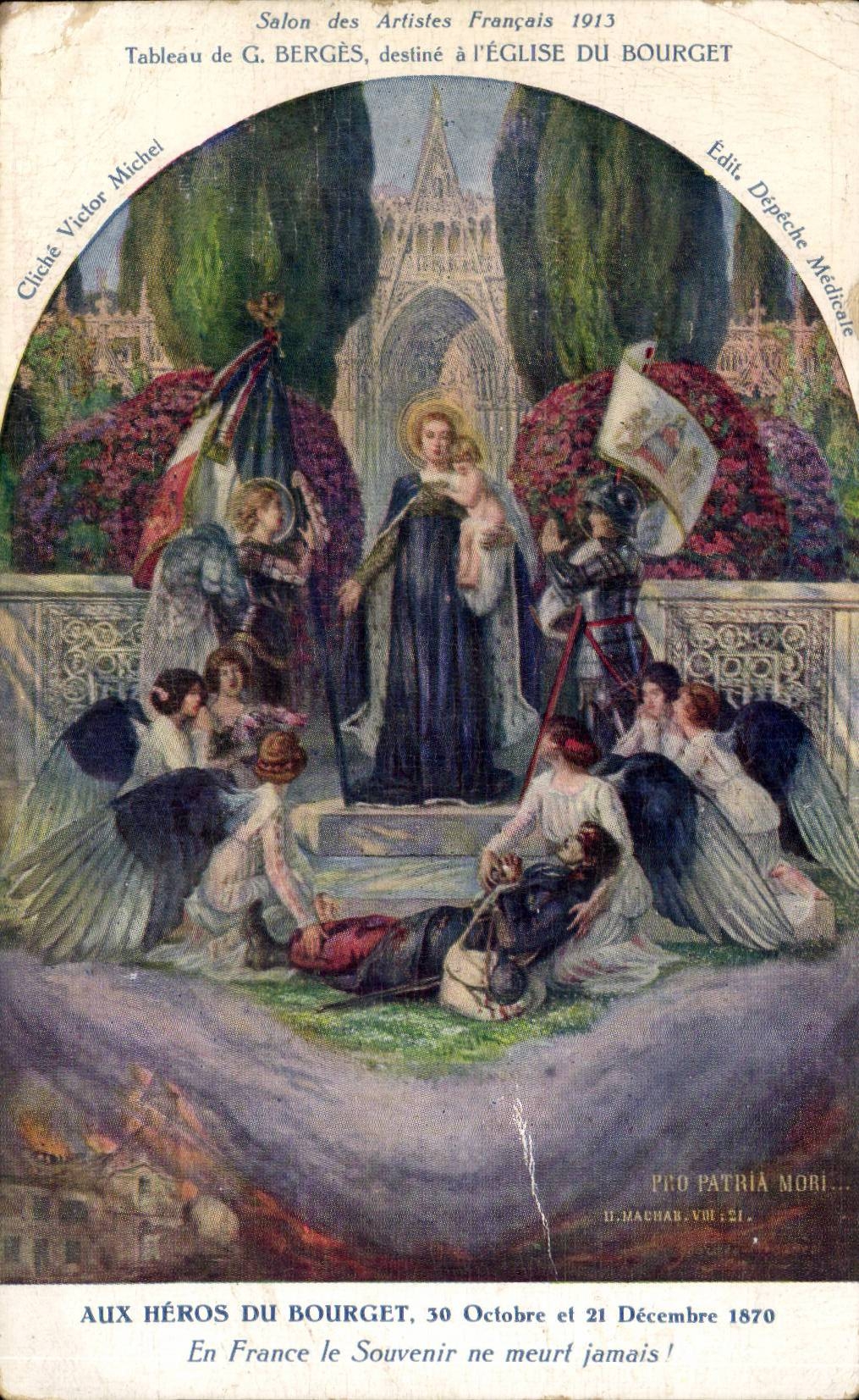 CPA Fantaisie Aux heros du Bourget 30 octobre et 21 decembre 1870 