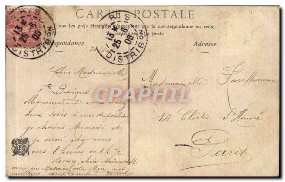 CPA Fantaisie Salon de 1906 Les loups par Etcheverry — Back