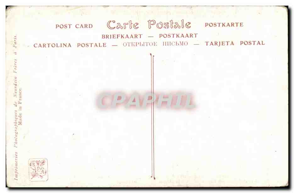 CPA Fantaisie Salons de Paris Mlle Genevieve Chaudey En Alsace — Verso