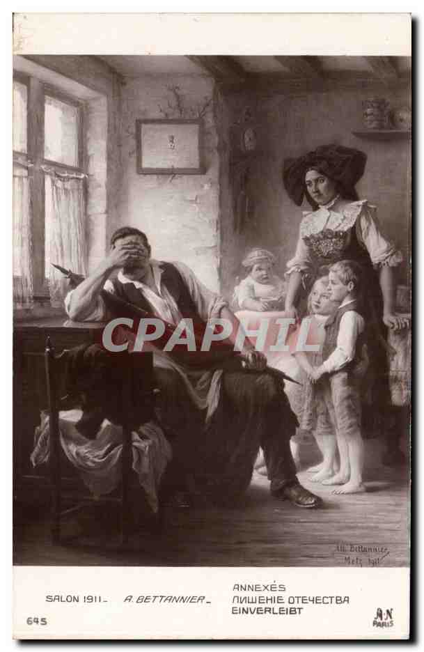 CPA Fantaisie Salon 1911 Bettannier Annexes Alsace Lorraine