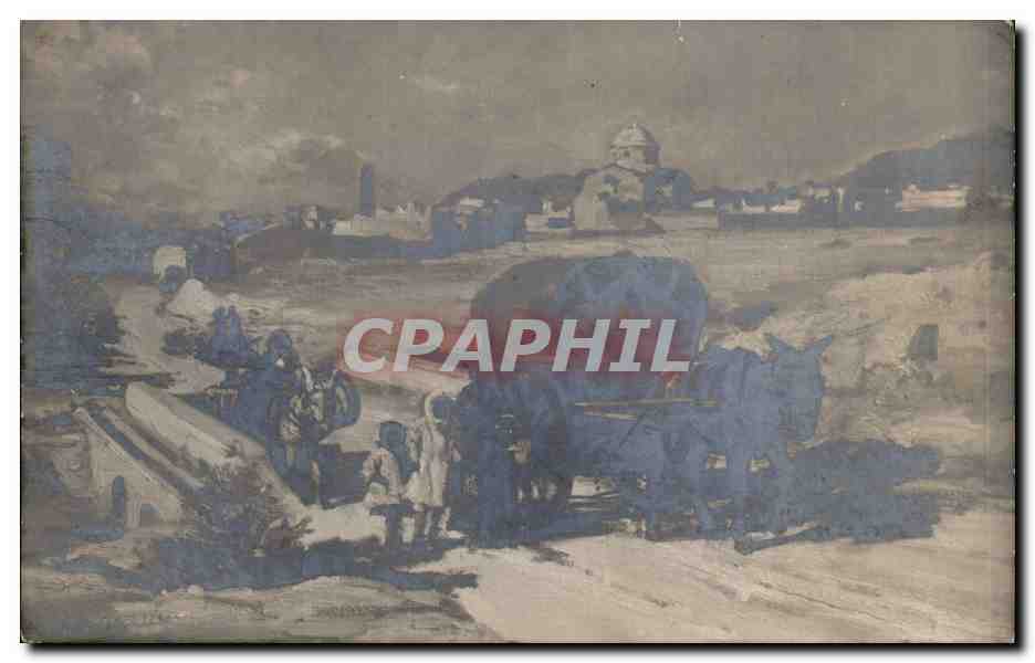 CPA Fantaisie Salon 1913 Charles Berges Retour du marche Espagne