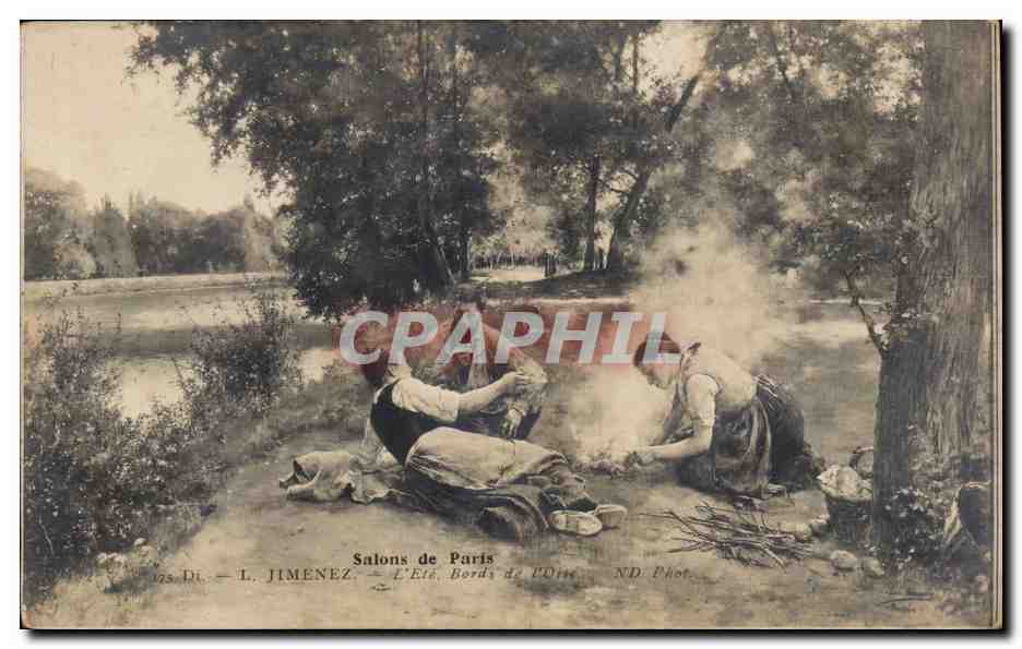 CPA Fantaisie Salons de Paris Jimenez L'ete bords de l'oise