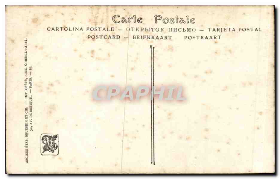 CPA Fantaisie Salons de Paris Rene His Dans la vallee du Cousin — Verso