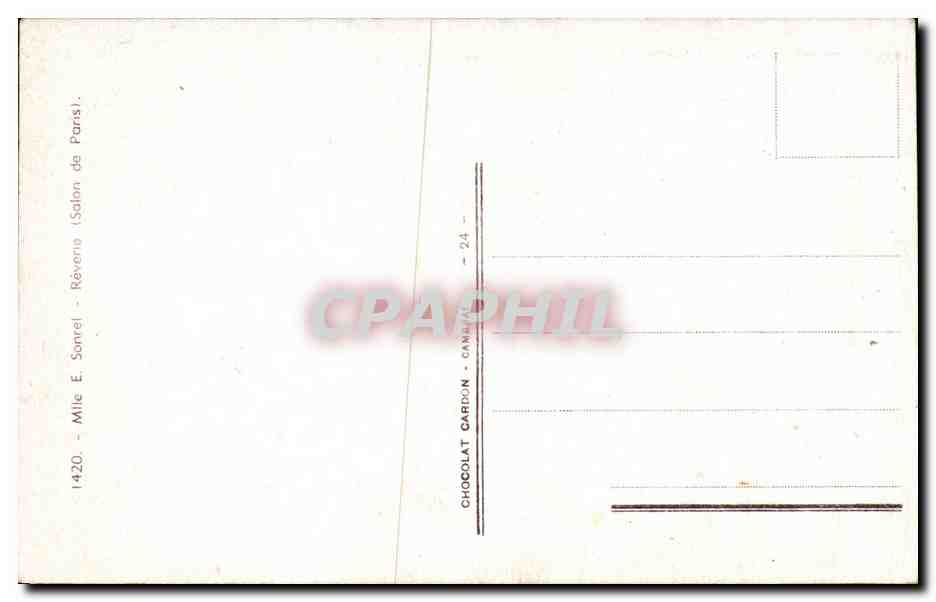 CPA Fantaisie Mlle Sonrel Reverie Salon de Paris — Verso