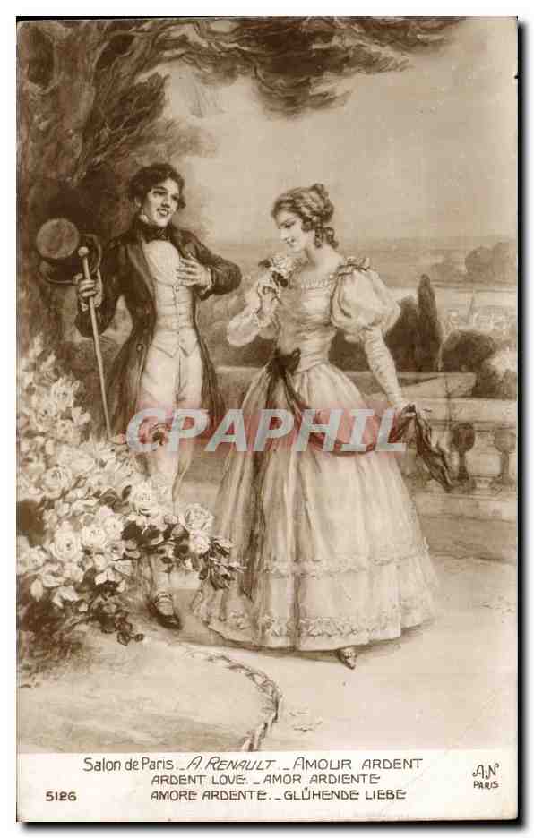 CPA Fantaisie Salon de Paris Renault Amour ardent