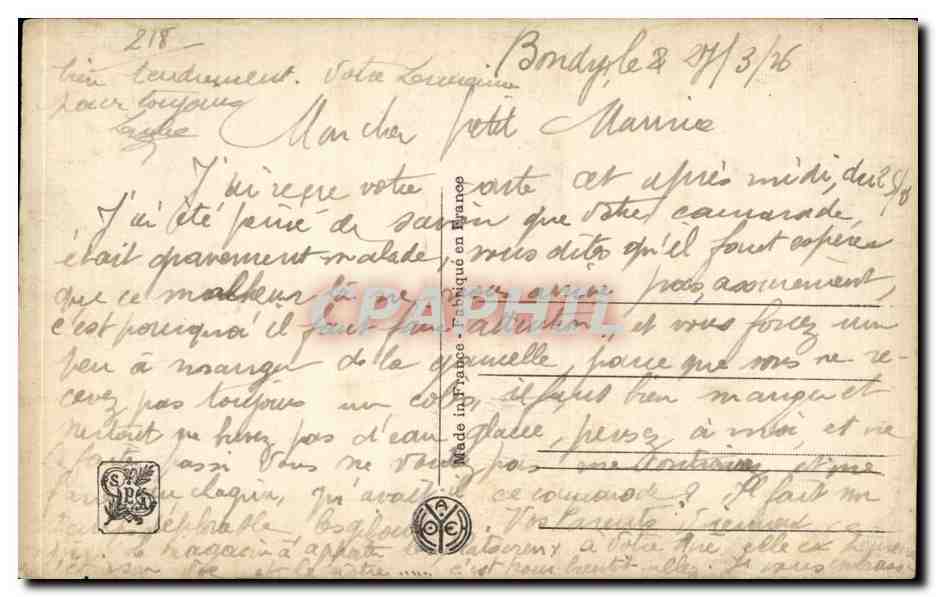 CPA Fantaisie Salon de Paris Renault Amour ardent — Verso
