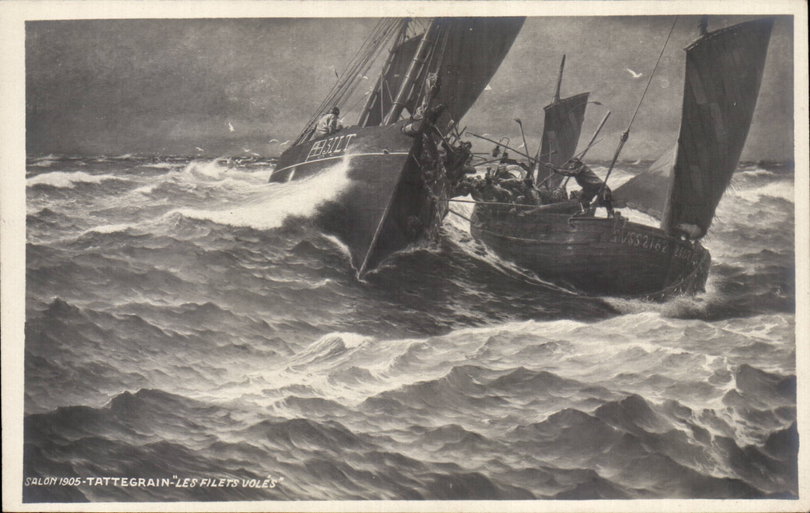 CPA Fantaisie Tattegrain Les filets coles Bateau