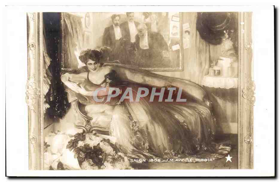 CPA Fantaisie Salon 1908 Avy Le miroir