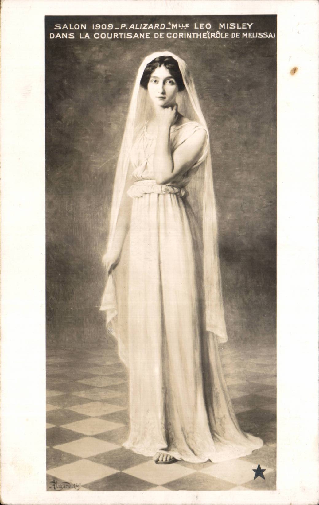 CPA Fantaisie Salon 1909 Alizard Leo Misley Dans la courtisane de Corinthe de Melissau