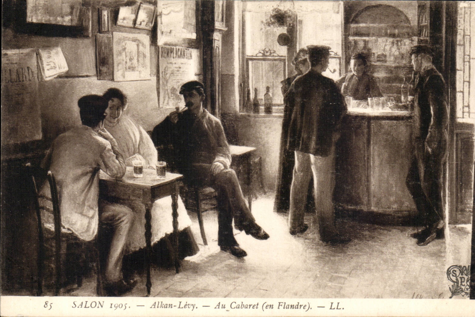 CPA Fantaisie Salon 1905 Alkan Levy Au cabaret En flandre