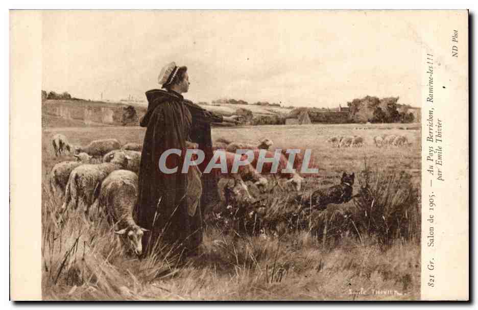 CPA Fantaisie Salon de 1905 Au pays Berrichon Ramene les !! par Emile Thivier Moutons 