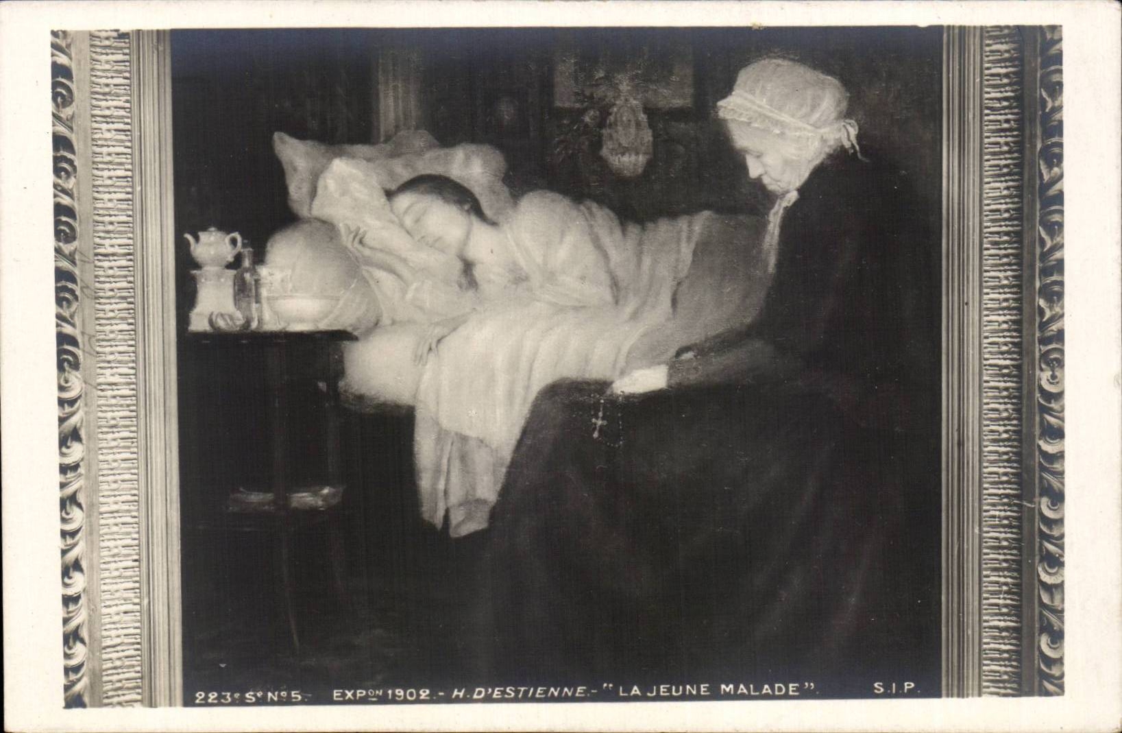 CPA Fantaisie Exposition 1902 H d4estienne La jeune malade