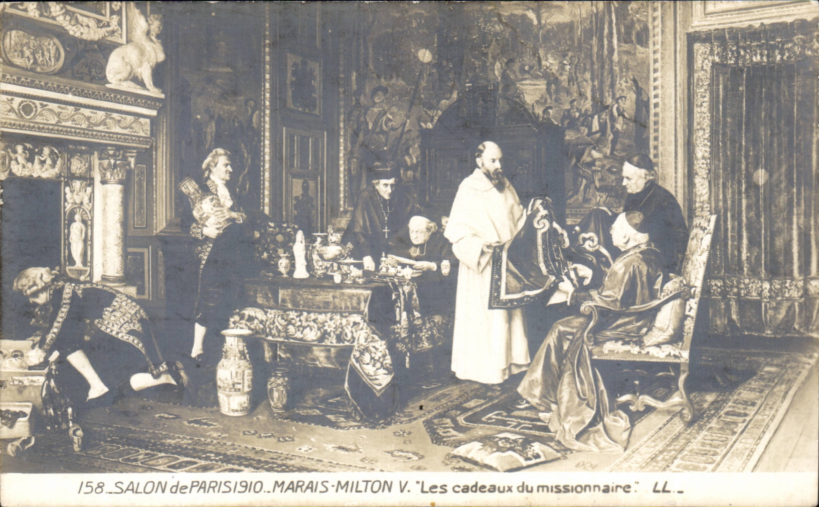 CPA Fantaisie Salon de Paris 1910 Marais Milton V Les cadeaux du missionnaire
