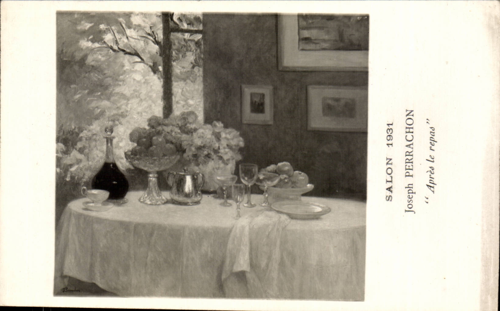 CPA Fantaisie Salon 1931 Joseph Perrachon Apres le repas